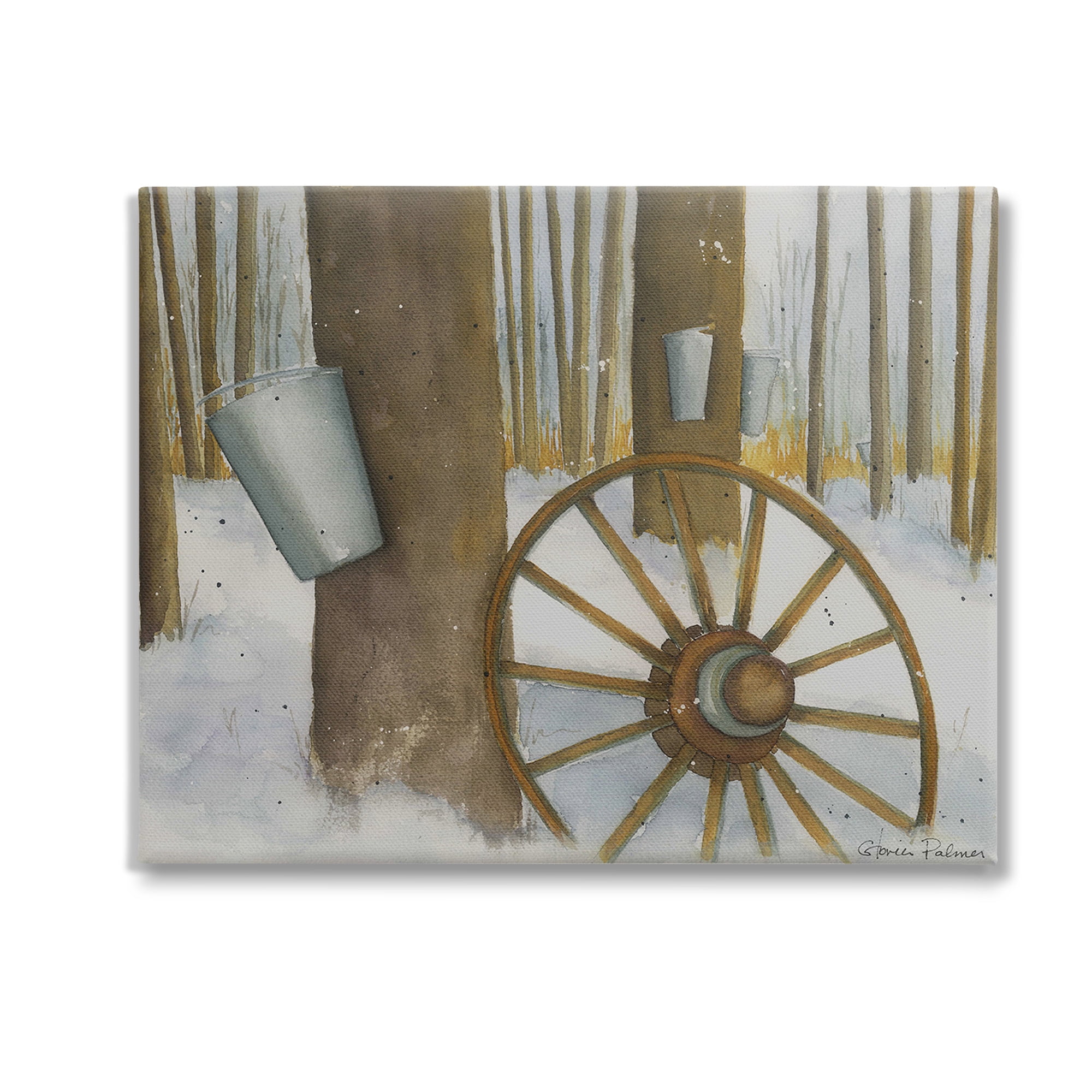 Stupell Industries Maple Sugaring Trees Landscape Painting Gallery Wrapped Canvas Art Print Wall Art, 30 x 24