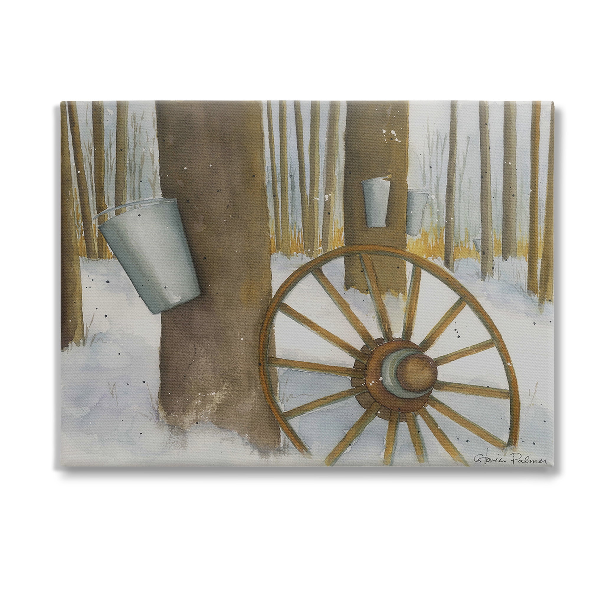 Stupell Industries Maple Sugaring Trees Landscape Painting Gallery Wrapped Canvas Art Print Wall Art, 48 x 36