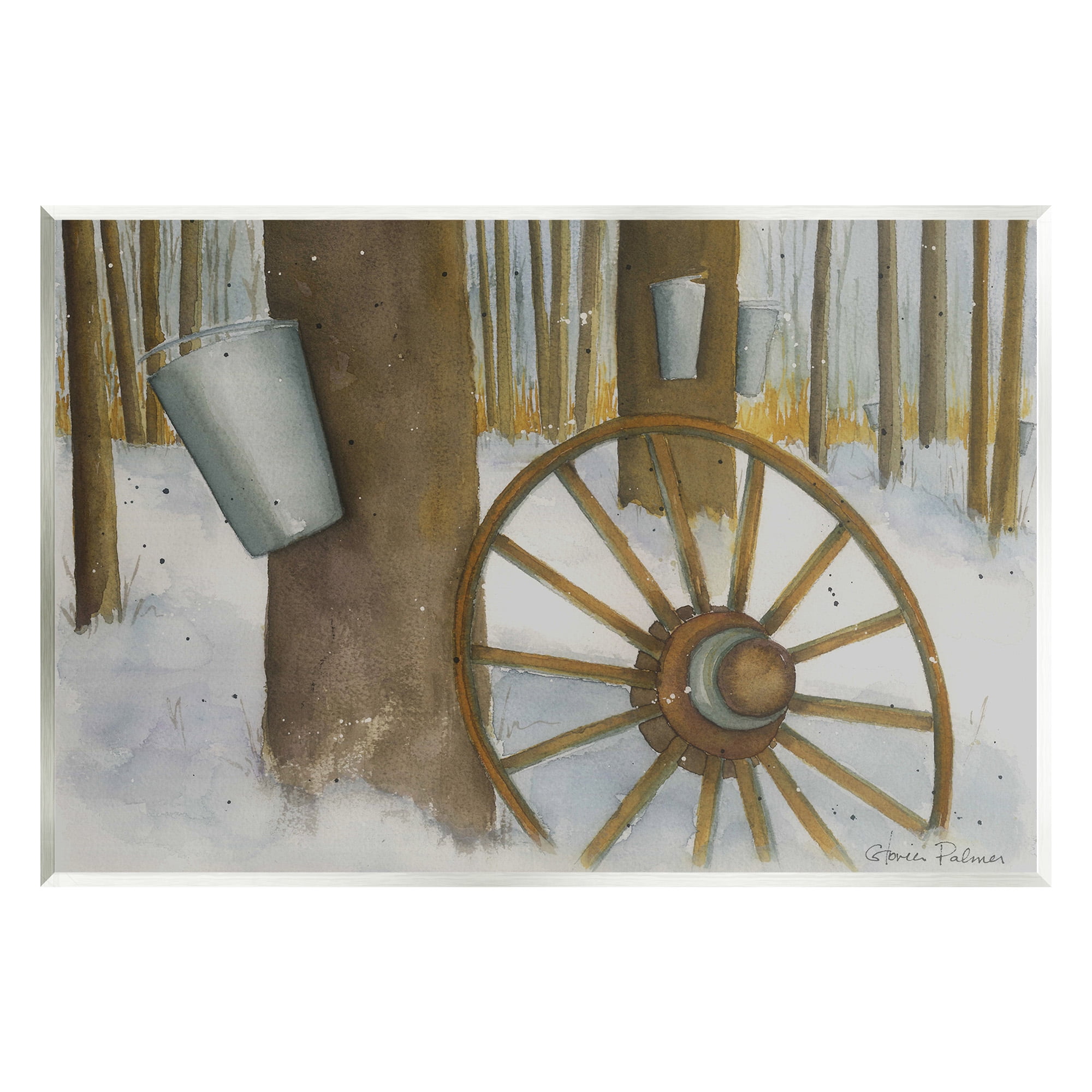 Stupell Industries Maple Sugaring Trees Landscape Painting Unframed Art Print Wall Art, 19 x 13