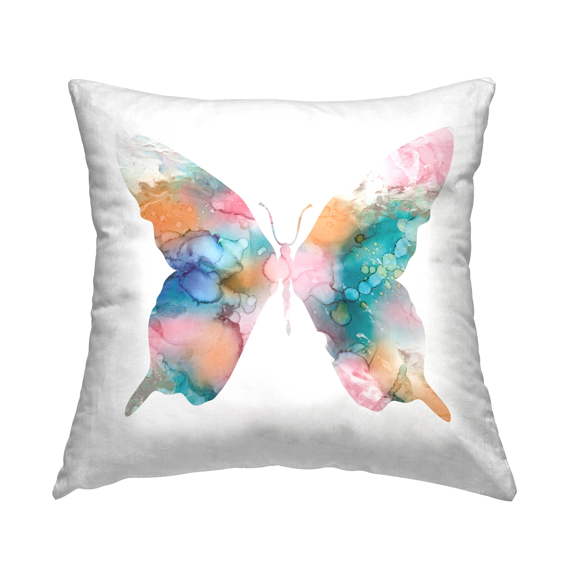 Stupell Industries Marble Pattern Butterfly Decorative Printed Throw Pillow Design by Carol Robinson.