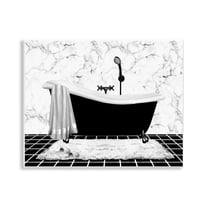 Stupell Industries Marble Pattern Tub Typography Painting Unframed Art Print Wall Art, 14 x 11
