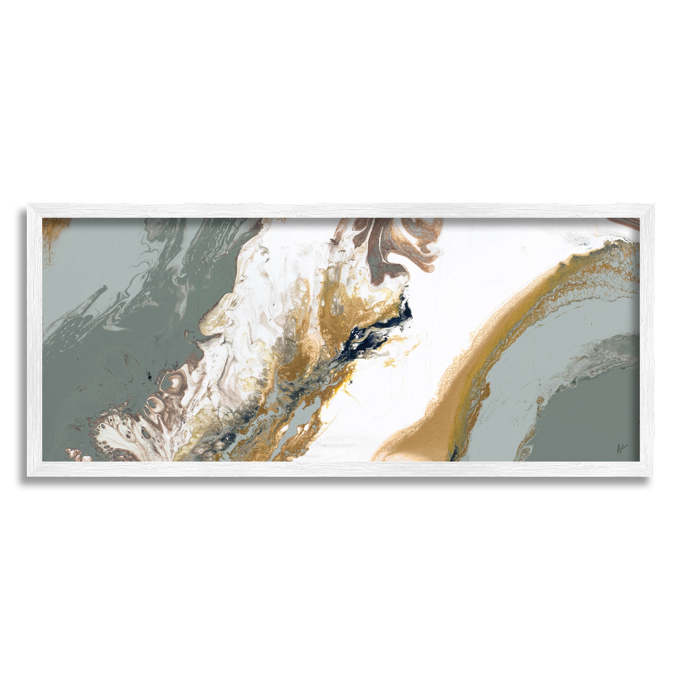 Stupell Industries Marbled Geode Abstract Composition Graphic Art White Framed Art Print Wall Art, Design by Ajoya Grace
