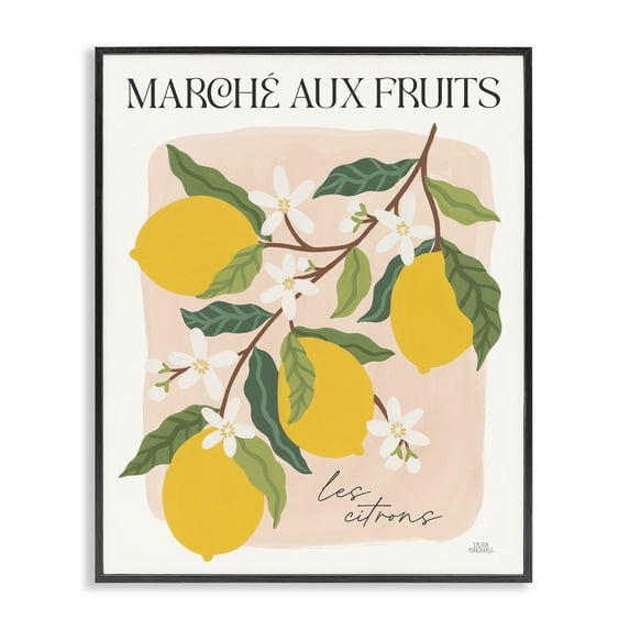 Stupell Industries Marche Aux Lemons Food & Beverage Painting Black Framed Art Print Wall Art, 24 x 30