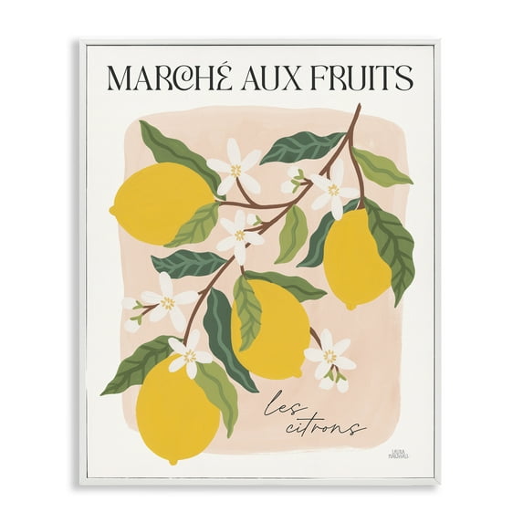 Stupell Industries Marche Aux Lemons Food & Beverage Painting White Framed Art Print Wall Art, 11 x 14