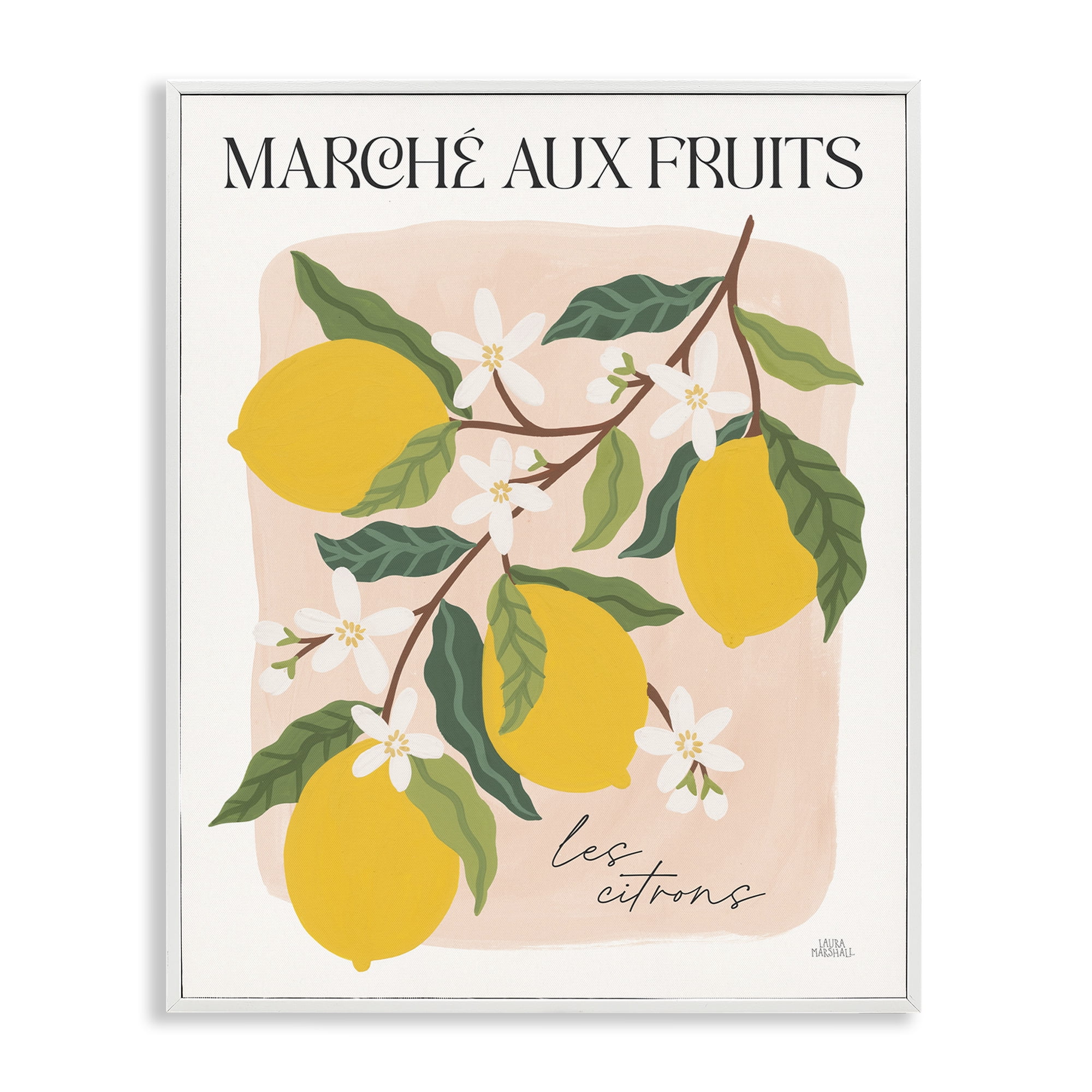 Stupell Industries Marche Aux Lemons Food & Beverage Painting White Framed Art Print Wall Art, 16 x 20