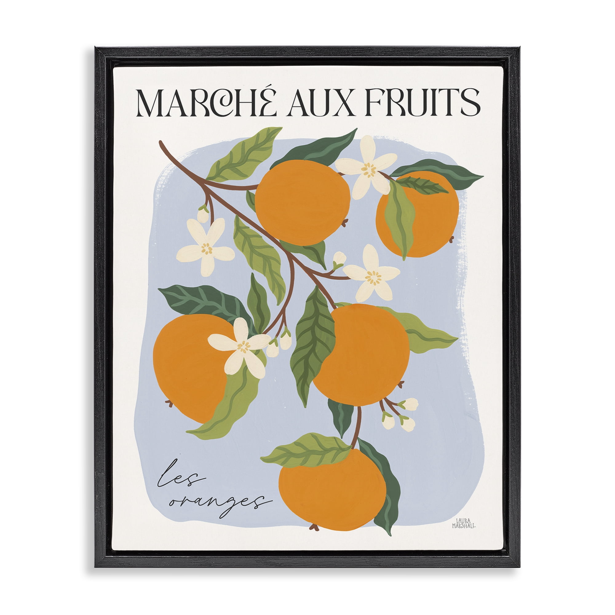 Stupell Industries Marche Aux Oranges Food & Beverage Painting Black Floater Framed Art Print Wall Art, 25 x 31