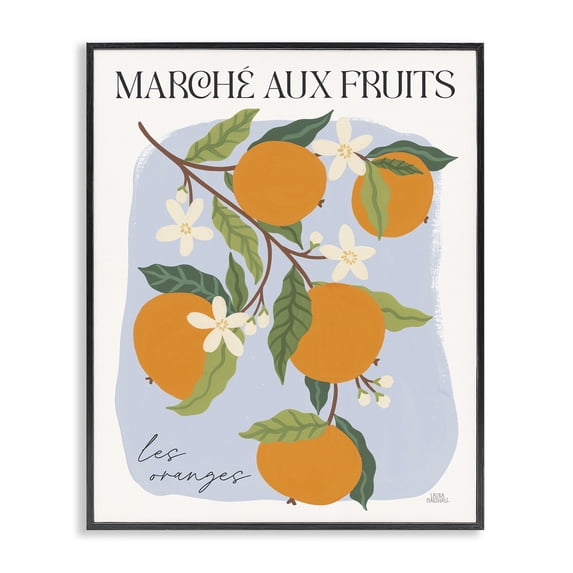 Stupell Industries Farmhouse Marche Aux Oranges Black Framed Giclee Art, 11 x 14, by Wild Apple Portfolio