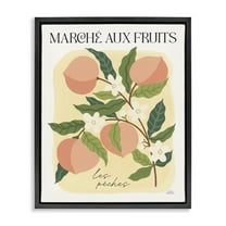 Stupell Industries Marche Aux Peaches Food & Beverage Painting Black Floater Framed Art Print Wall Art, 17 x 21