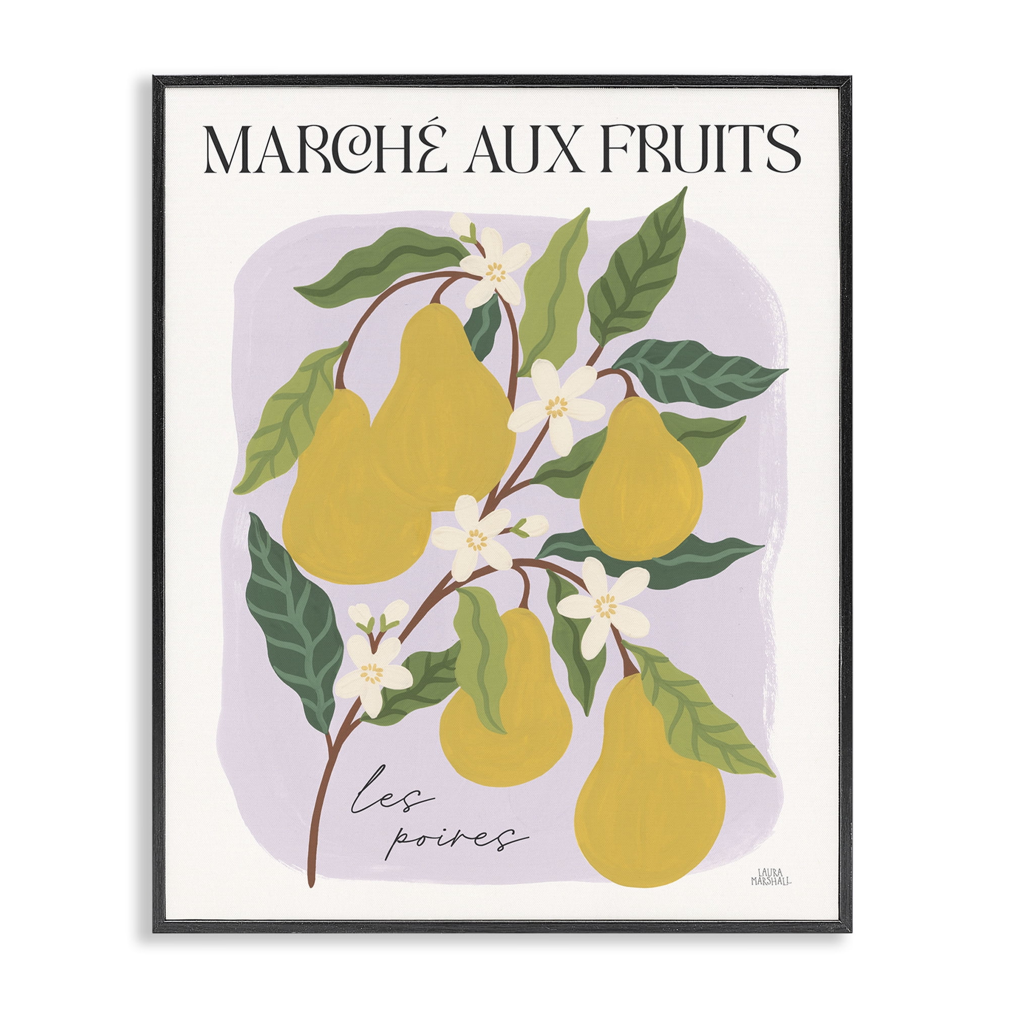 Stupell Industries Marche Aux Pears Food & Beverage Painting Black Framed Art Print Wall Art, 24 x 30