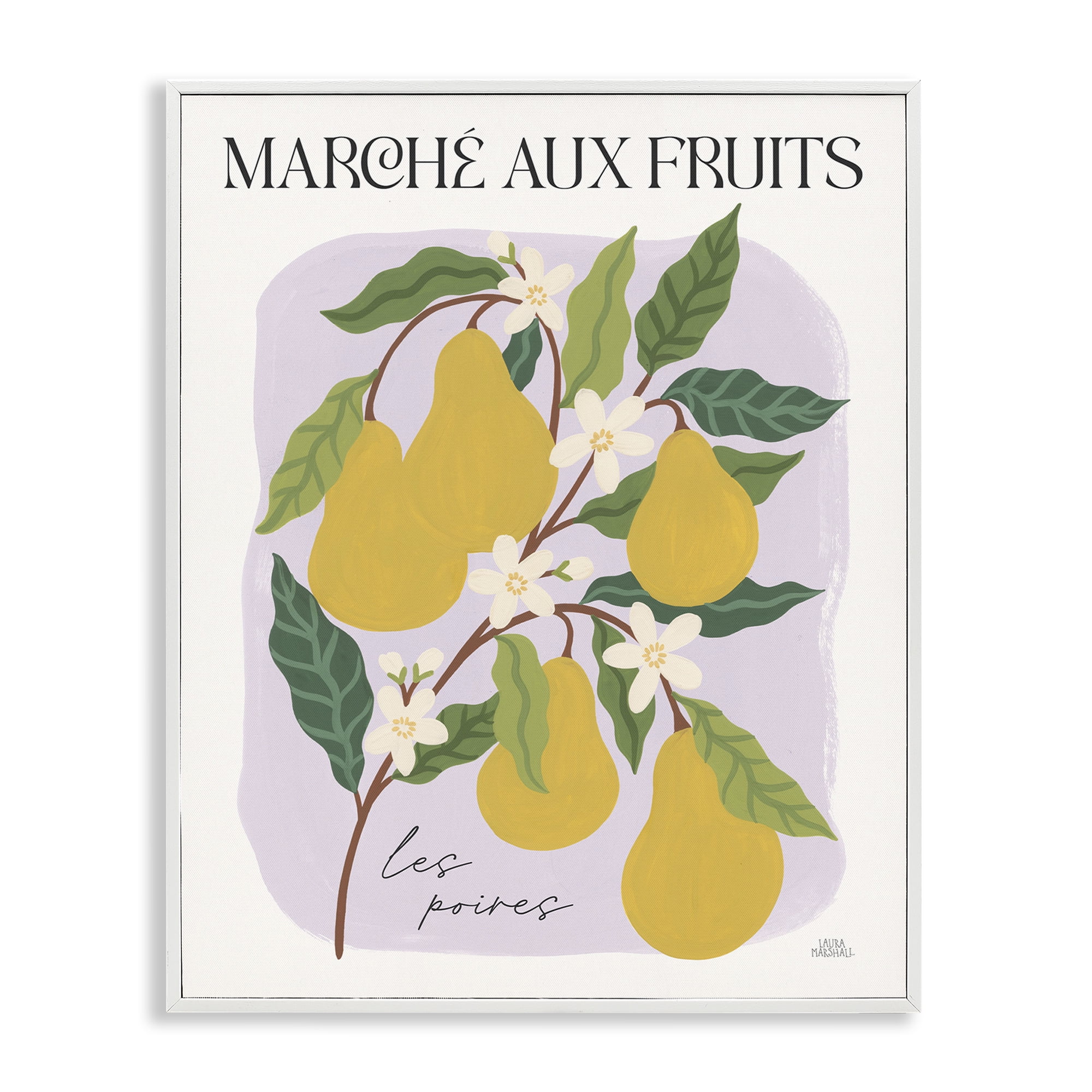 Stupell Industries Marche Aux Pears Food & Beverage Painting White Framed Art Print Wall Art, 11 x 14