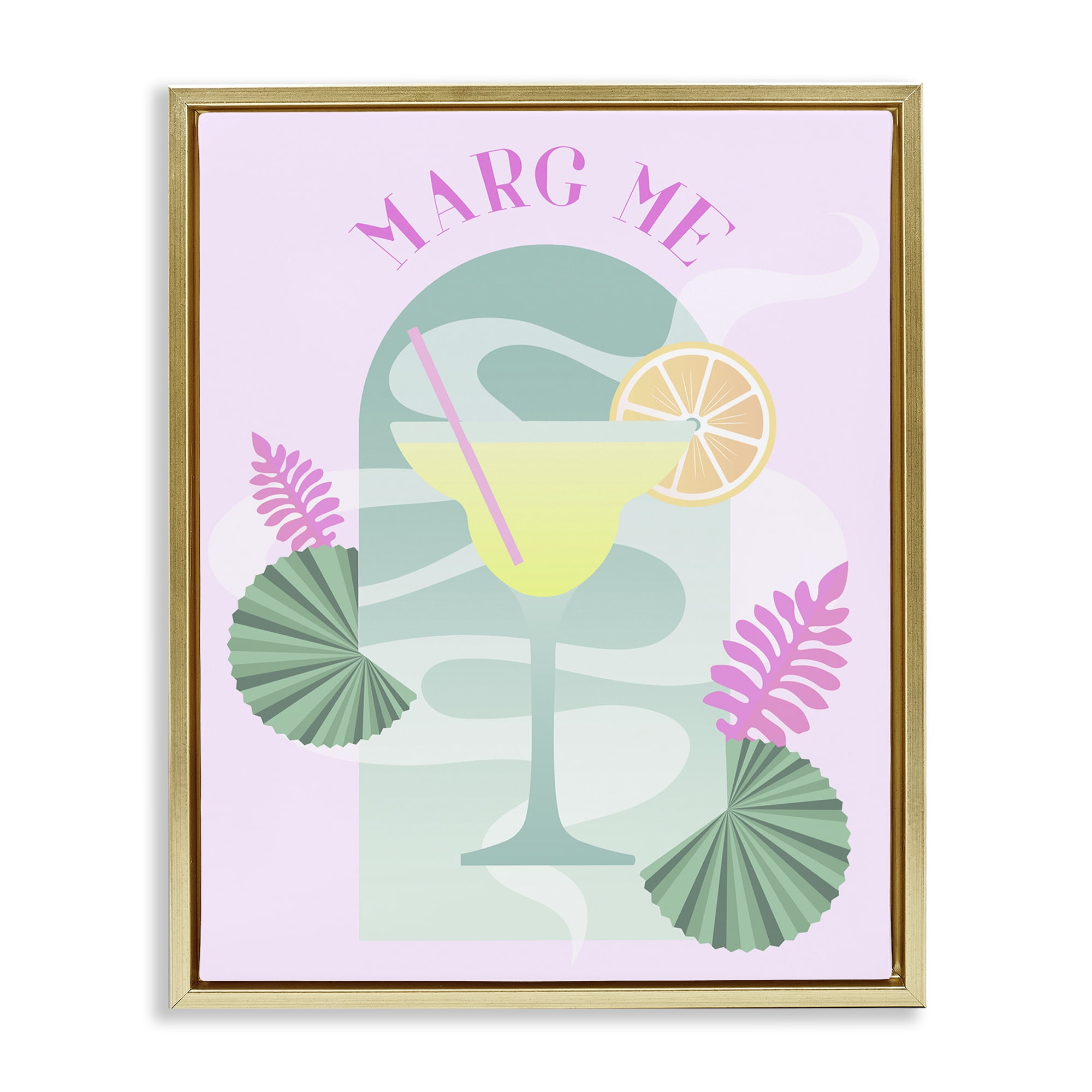Stupell Industries Marg Me Phrase Food & Beverage Painting Gold Floater Framed Canvas Art Print Wall Art, 25 x 31