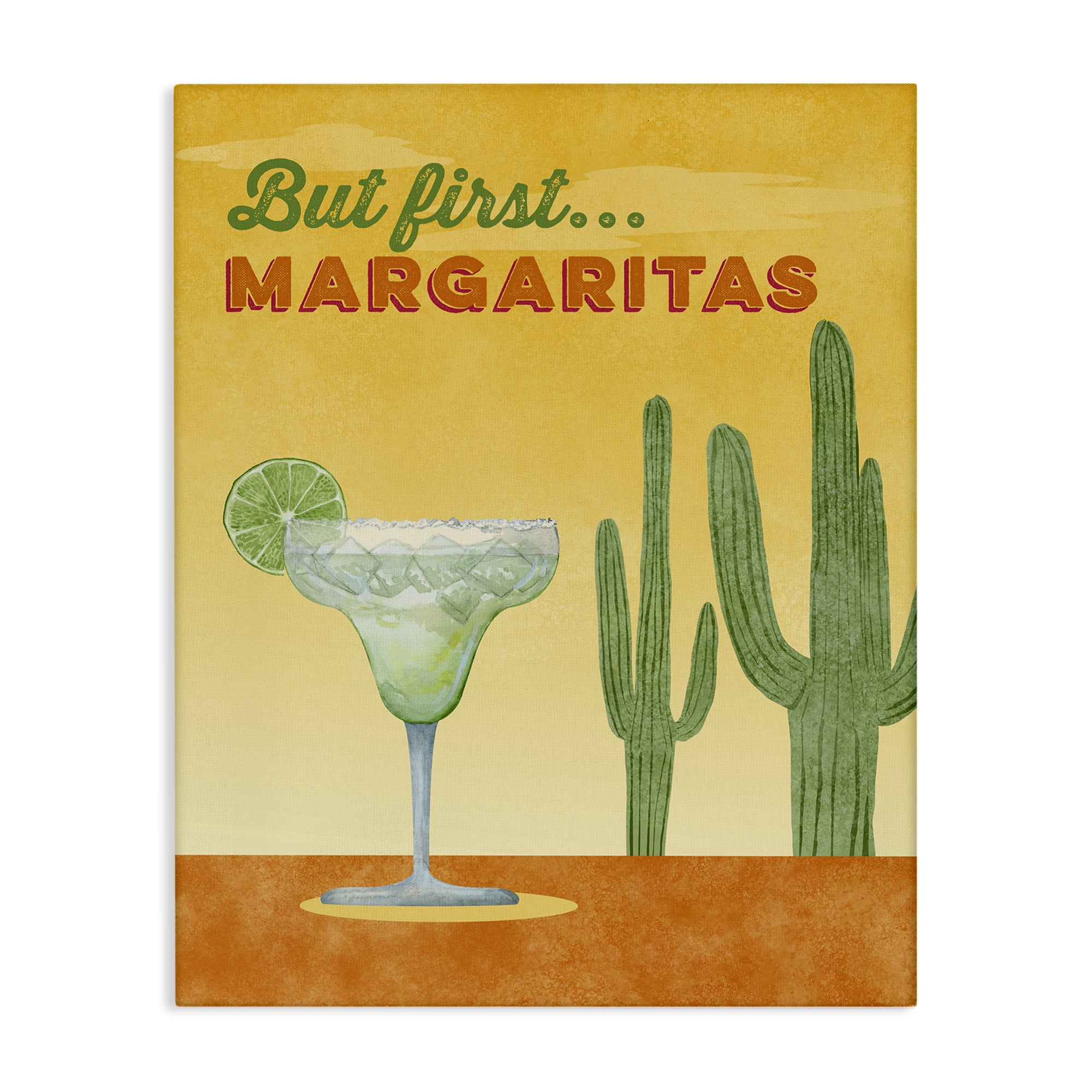 Stupell Industries Margarita & Desert Cactus Food & Beverage Painting Wrapped Canvas Art Print Wall Art, 36 x 48
