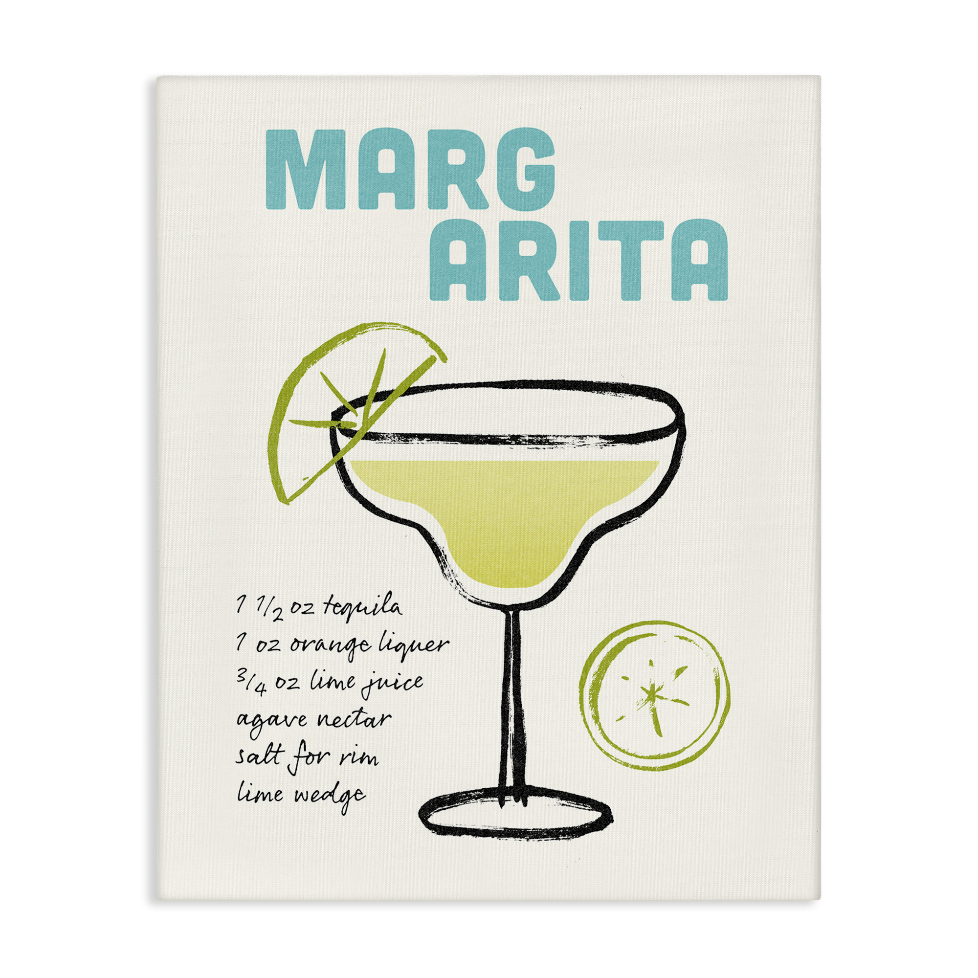 Stupell Industries Margarita Drink Recipe Food & Beverage Painting Gallery Wrapped Canvas Art Print Wall Art, 16 x 20