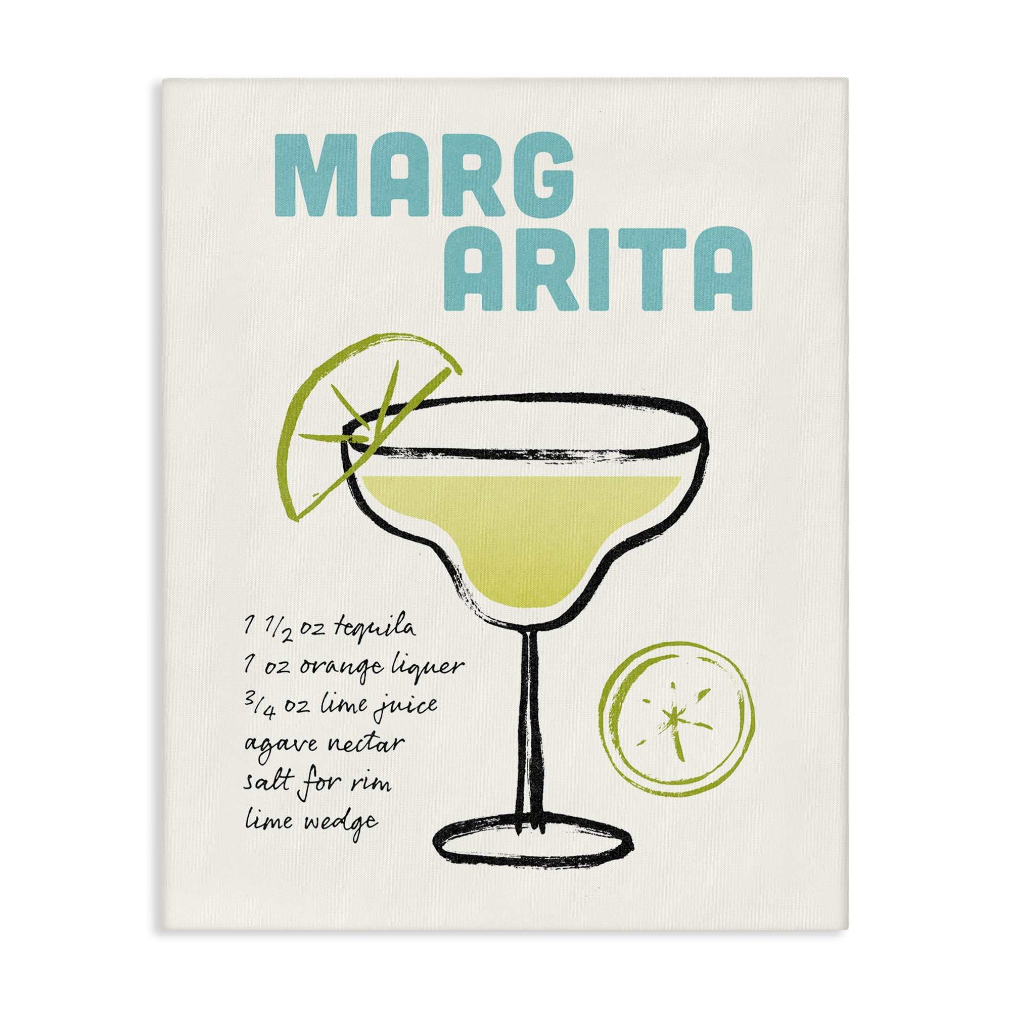 Stupell Industries Margarita Drink Recipe Food & Beverage Painting Gallery Wrapped Canvas Art Print Wall Art, 30 x 40