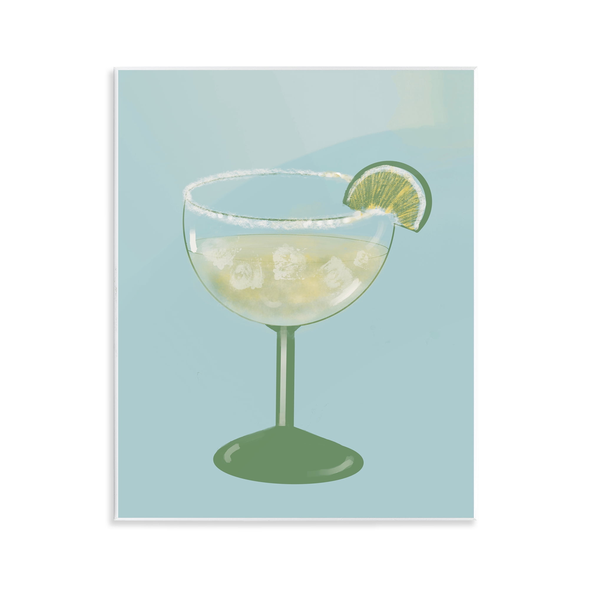 Stupell Industries Margarita Glass over Blue Wall Plaque Art, design by Robin Maria