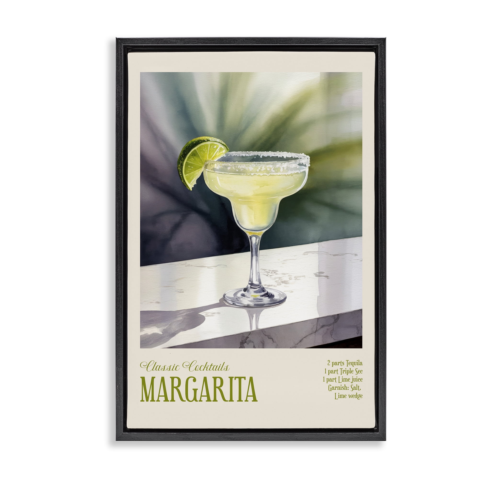 Stupell Industries Margarita on Marble Black Framed Floater Canvas Wall Art, design by Andreas Magnusson