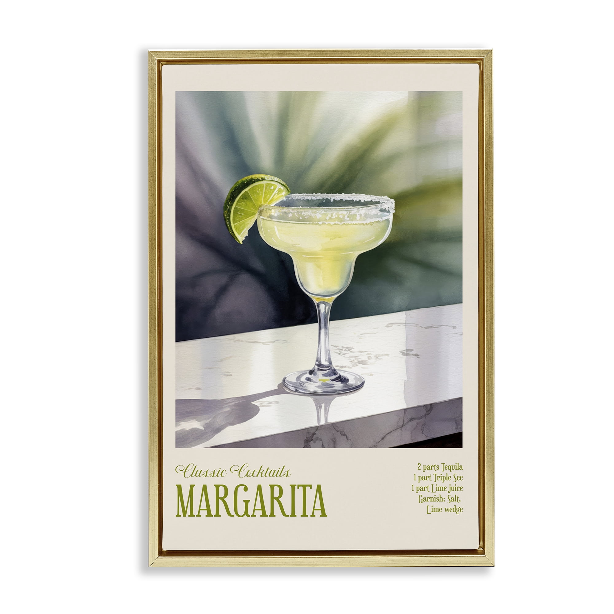 Stupell Industries Margarita on Marble Gold Framed Floater Canvas Wall Art, design by Andreas Magnusson
