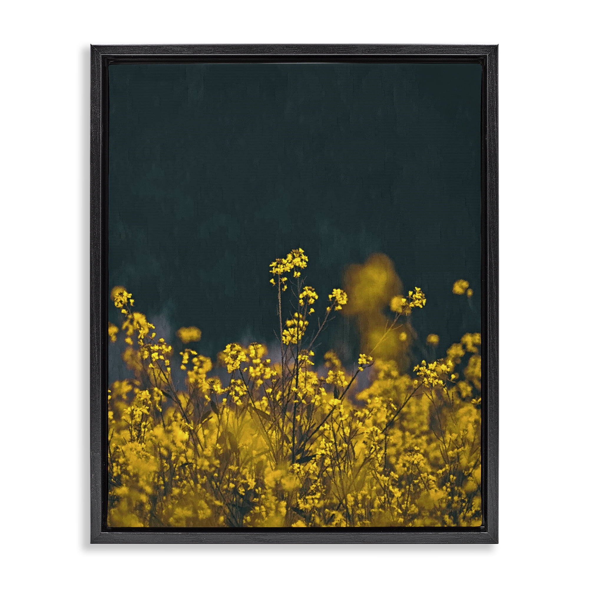 Stupell Industries Marigold Meadow Flowers Plants & Flowers Photography Black Floater Framed Canvas Art Print Wall Art, 25 x 31