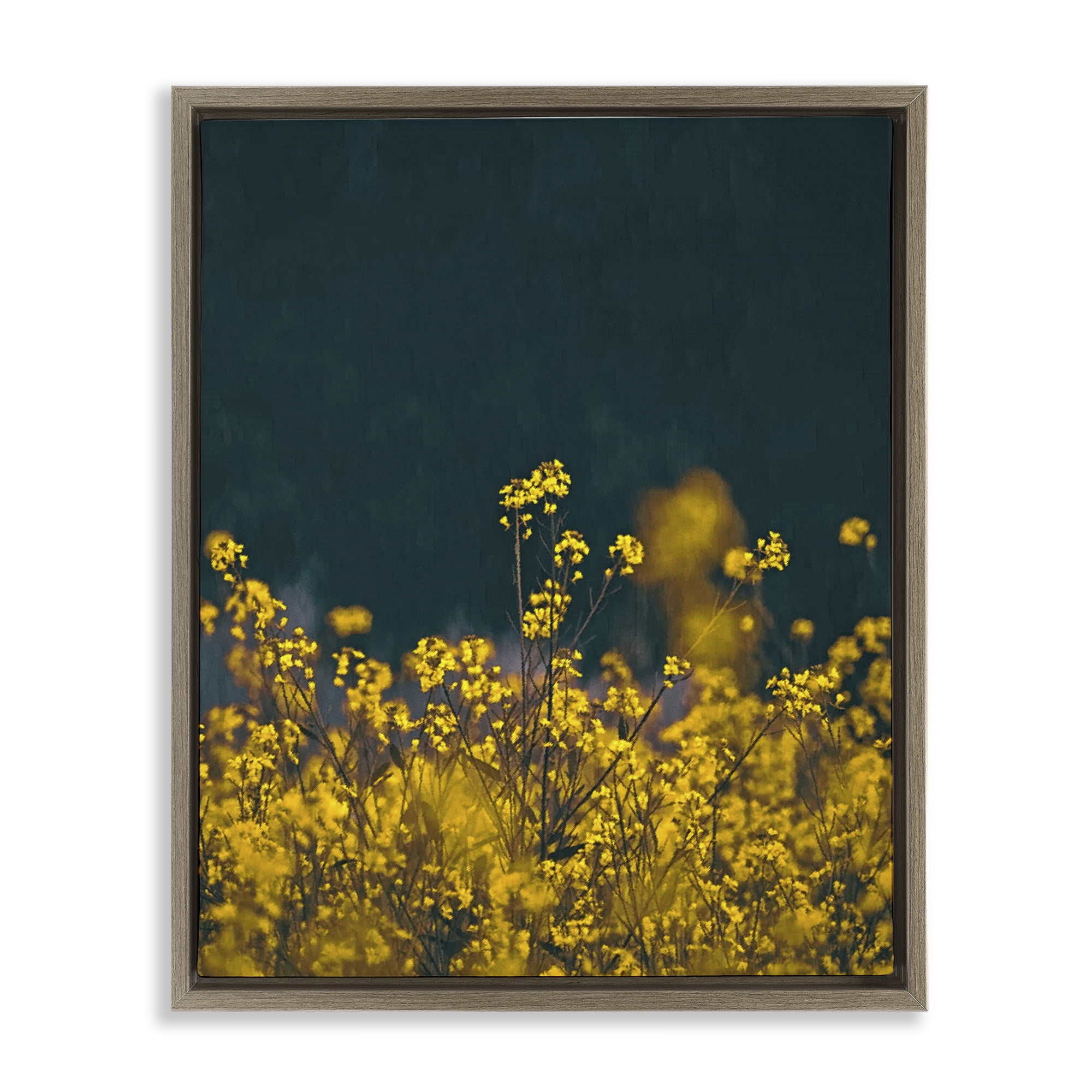 Stupell Industries Marigold Meadow Flowers Plants & Flowers Photography Brown Floater Framed Canvas Art Print Wall Art, 17 x 21