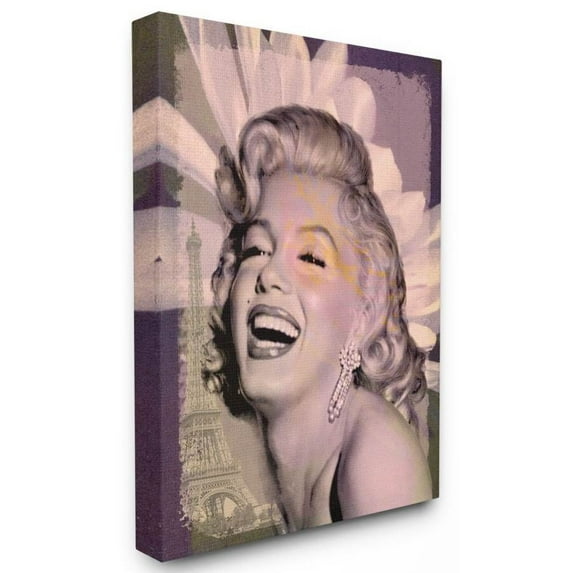 Stupell Industries Marilyn Laughing Vintage Hollywood Movie Star Classic Illustration Canvas Wall Art by Jadei Graphics