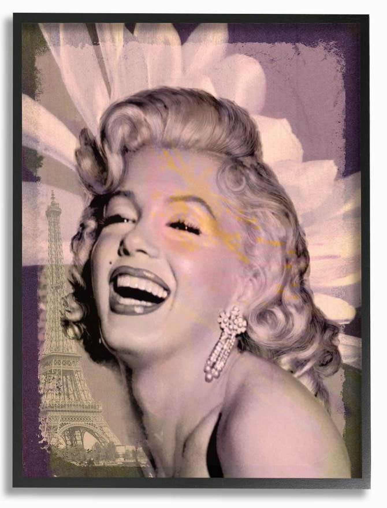 Stupell Industries Marilyn Laughing Vintage Hollywood Movie Star Classic Illustration Framed Wall Art by Jadei Graphics