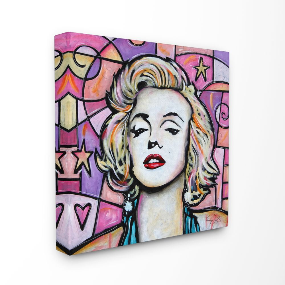 Stupell Industries Marilyn Pink Purple Modern Portrait Painting Canvas Wall Art by Eric Waugh