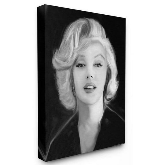 Stupell Industries Marilyn Portrait Vintage Hollywood Movie Star Classic Illustration Canvas Wall Art by Jadei Graphics