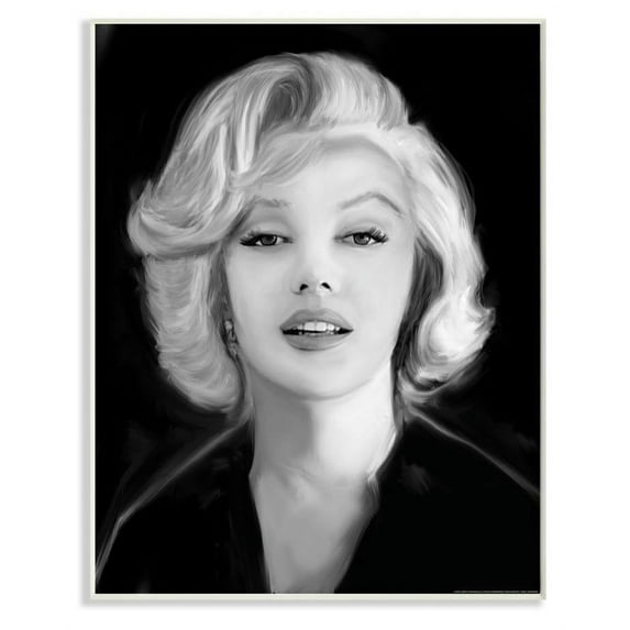 Stupell Industries Marilyn Portrait Vintage Hollywood Movie Star Classic Illustration Wall Plaque by Jadei Graphics