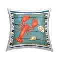 thumbnail image 1 of Stupell Industries Marine Lobster Nautical Rope Border Printed Throw Pillow Design by ND Art, 1 of 6