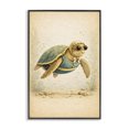 thumbnail image 1 of Stupell Industries Eclectic Maritime Bathing Society Turtle Black Framed Giclee Art, 12 x 18, by Grotto Studios, 1 of 8