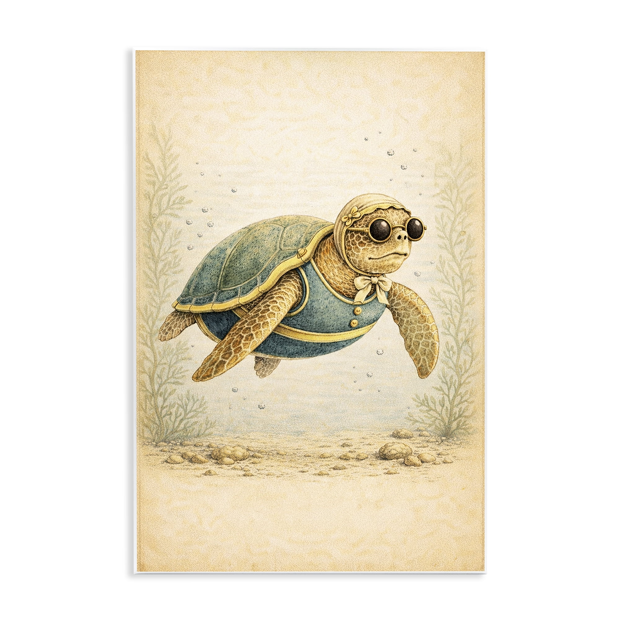 Stupell Industries Maritime Bathing Society Turtle Wall Plaque Art, design by Grotto Studios