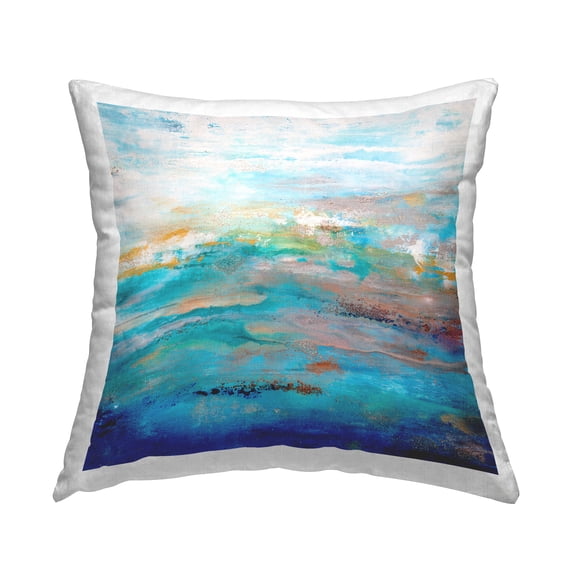 Stupell Industries Maritime Blue Abstraction Decorative Printed Throw Pillow Design by Hilary Winfield