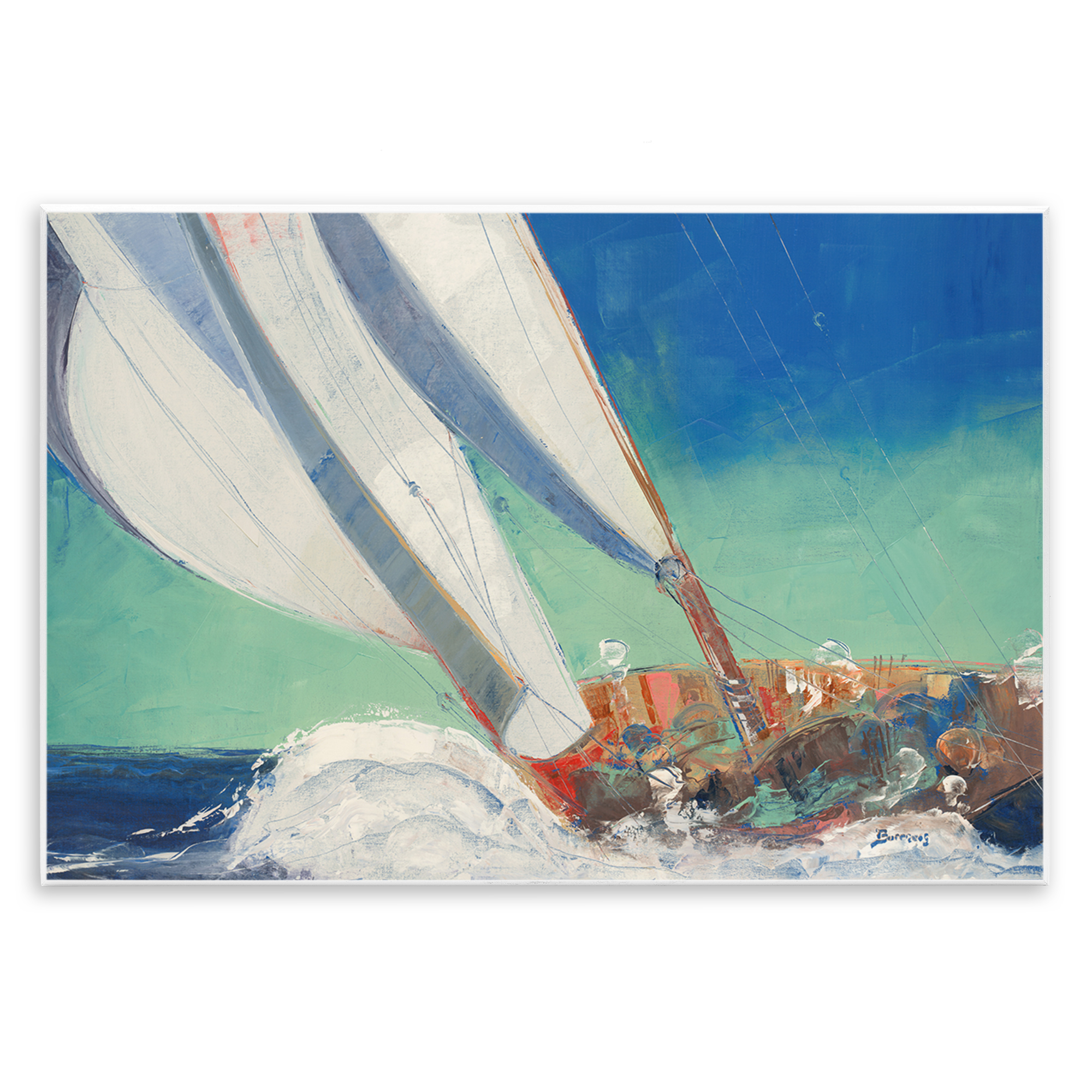 Stupell Industries Maritime Boat Hull Nautical & Beach Painting Unframed Art Print Wall Art, 19 x 13