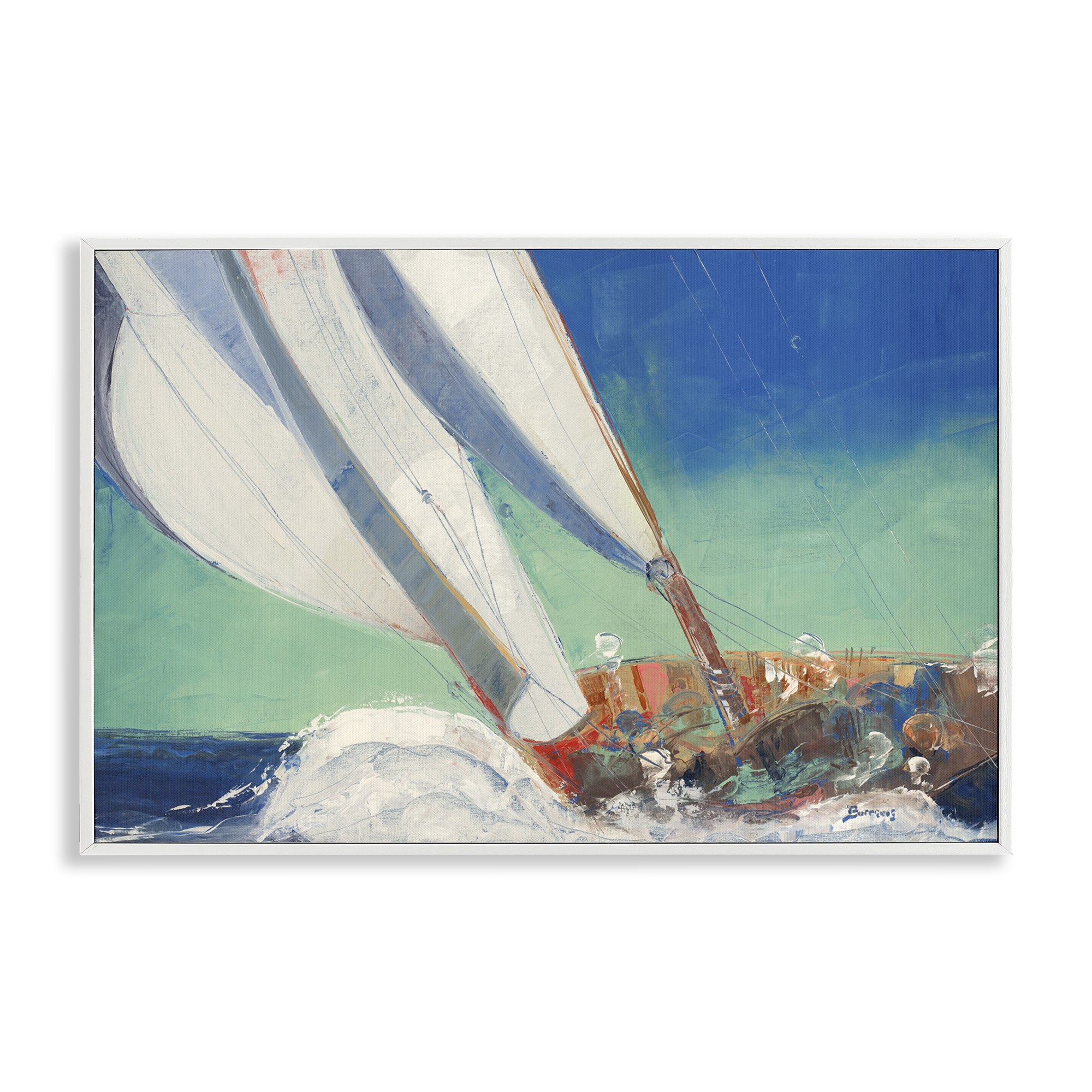 Stupell Industries Maritime Boat Hull Nautical & Beach Painting White Framed Art Print Wall Art, 18 x 12