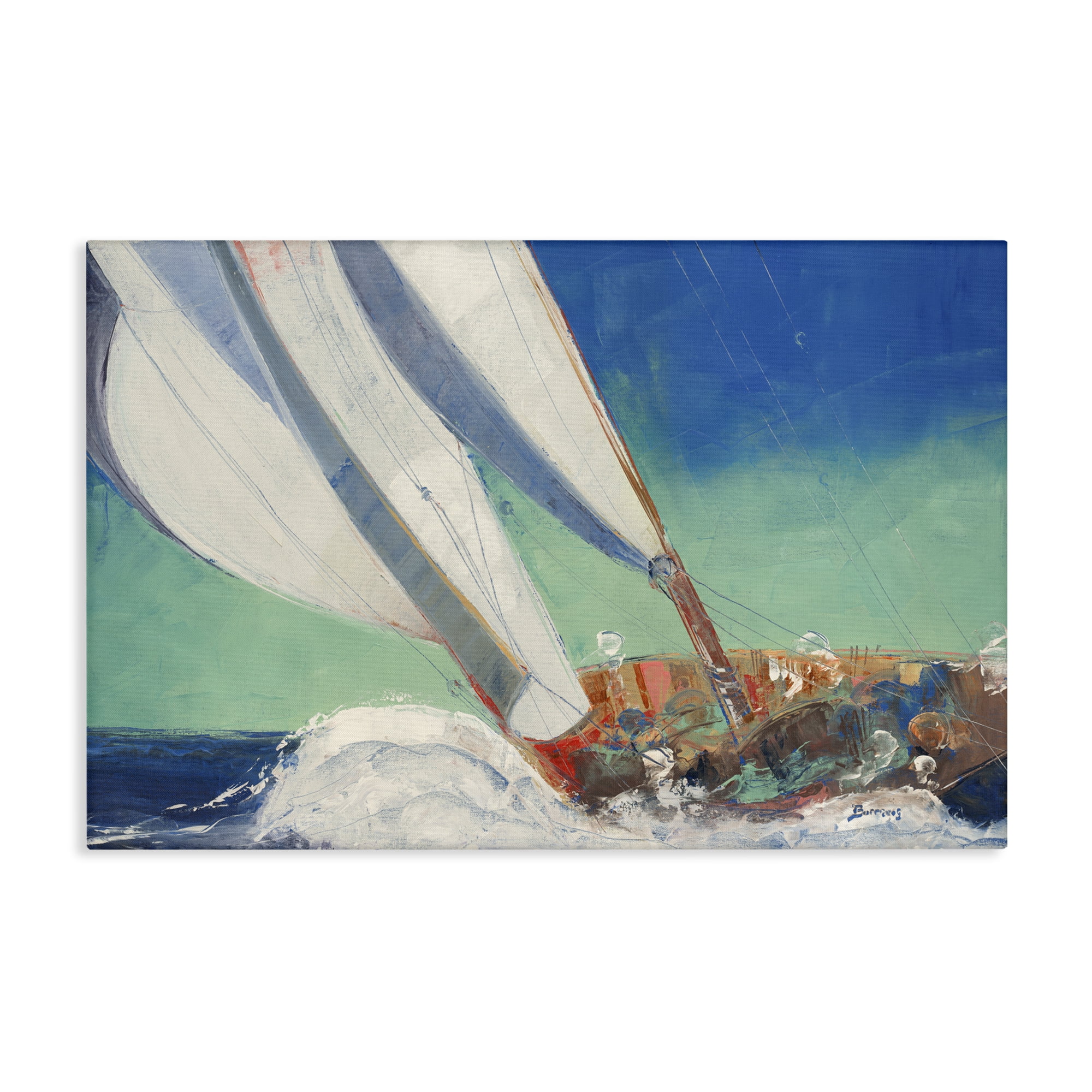 Stupell Industries Maritime Boat Hull Nautical & Beach Painting Wrapped Canvas Art Print Wall Art, 30 x 20
