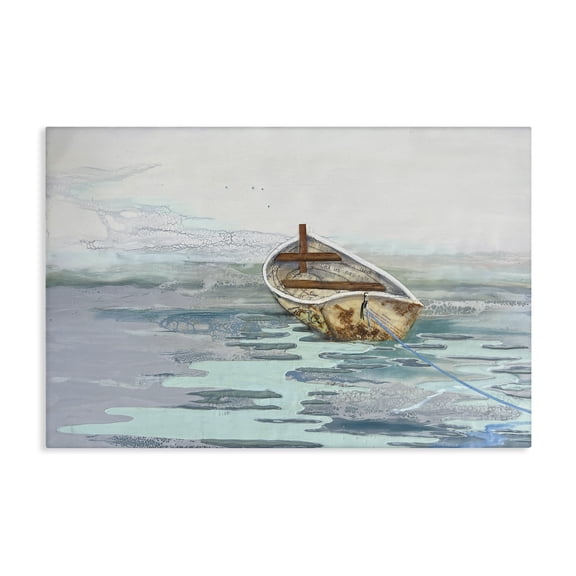 Stupell Industries Maritime Boat with Collaged Patterns Transportation Painting Wrapped Canvas Canvas Art Print Wall Art, 36 x 24