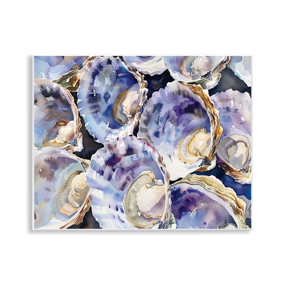 Stupell Industries Maritime Clams & Oysters Animals Painting Unframed Art Print Wall Art, 14 x 11