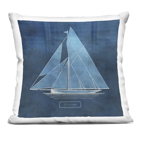 Stupell Industries Maritime Cutter Sailboat Design by Susan Arnot Throw Pillow