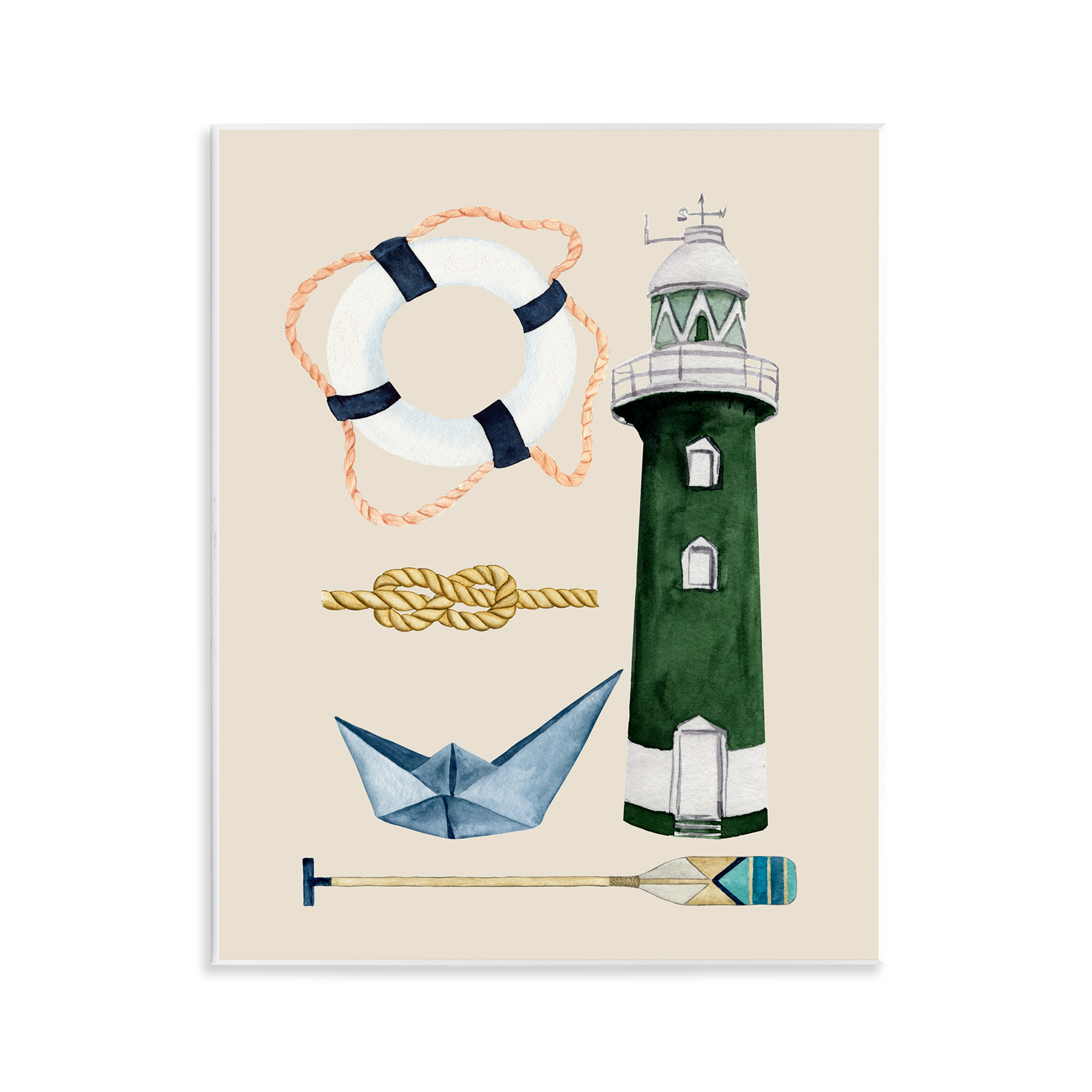 Stupell Industries Maritime Nautical Items Nautical & Beach Painting ...