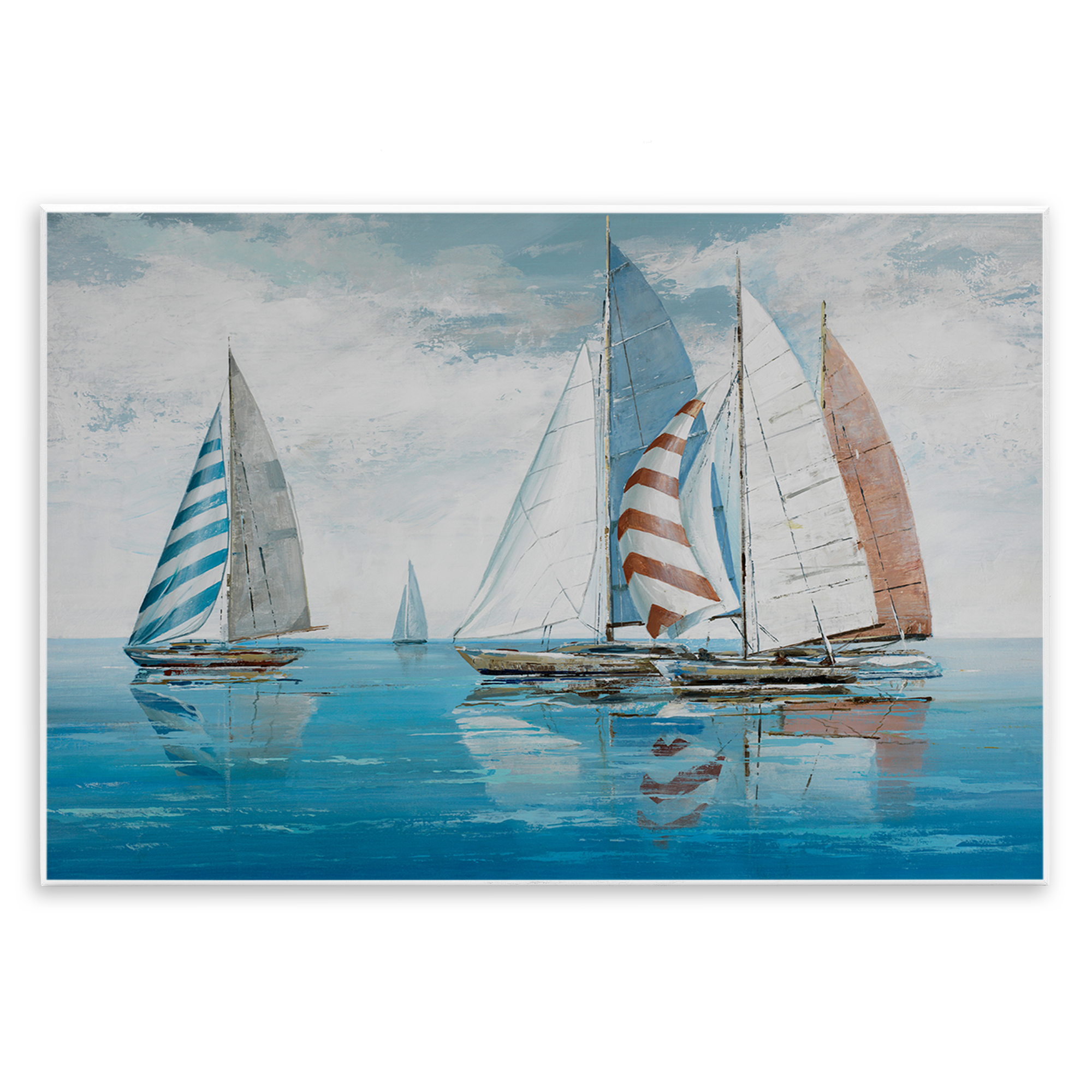 Stupell Industries Maritime Ocean Yachts Nautical & Beach Painting Unframed Art Print Wall Art, 19 x 13