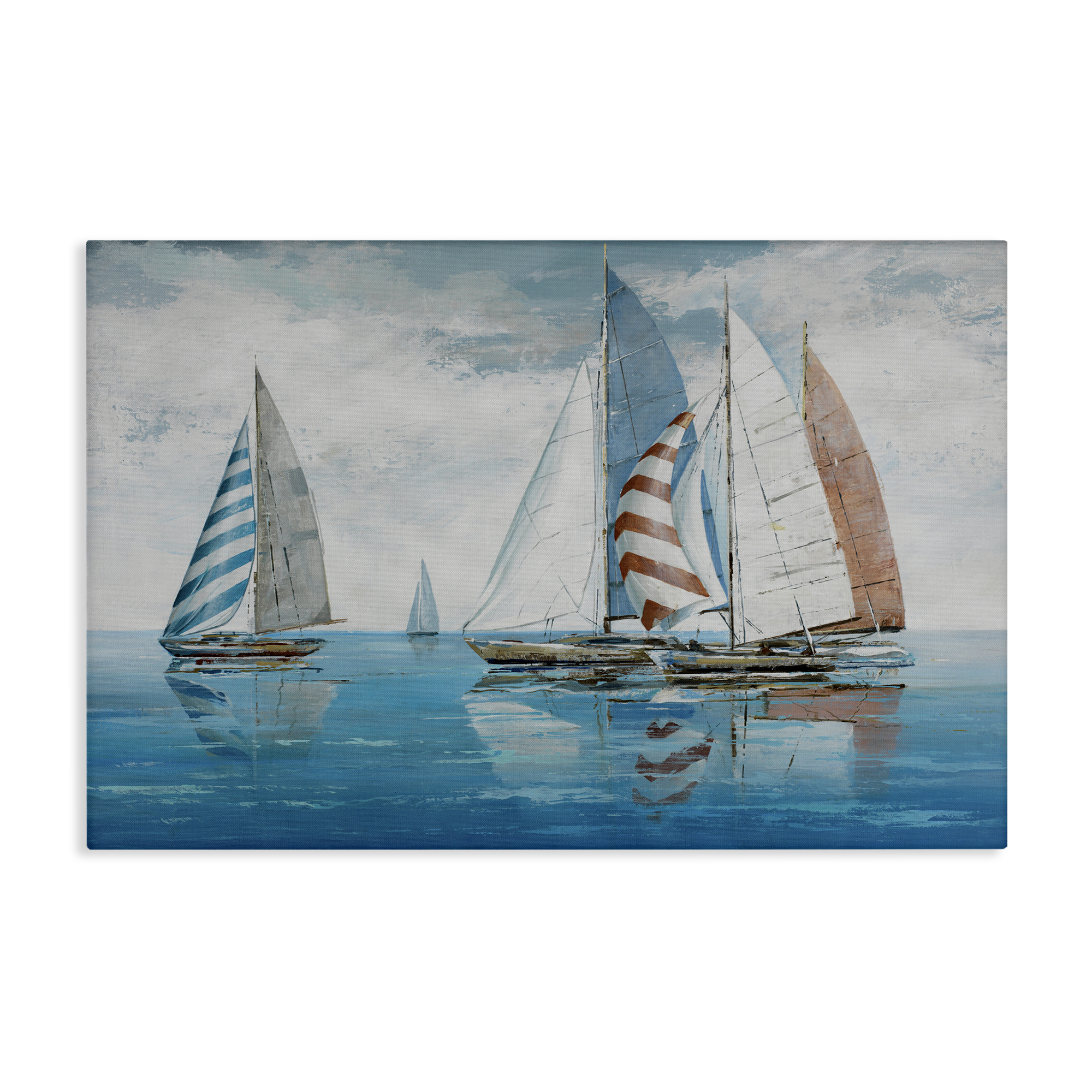 Stupell Industries Maritime Ocean Yachts Nautical & Beach Painting Wrapped Canvas Art Print Wall Art, 30 x 20