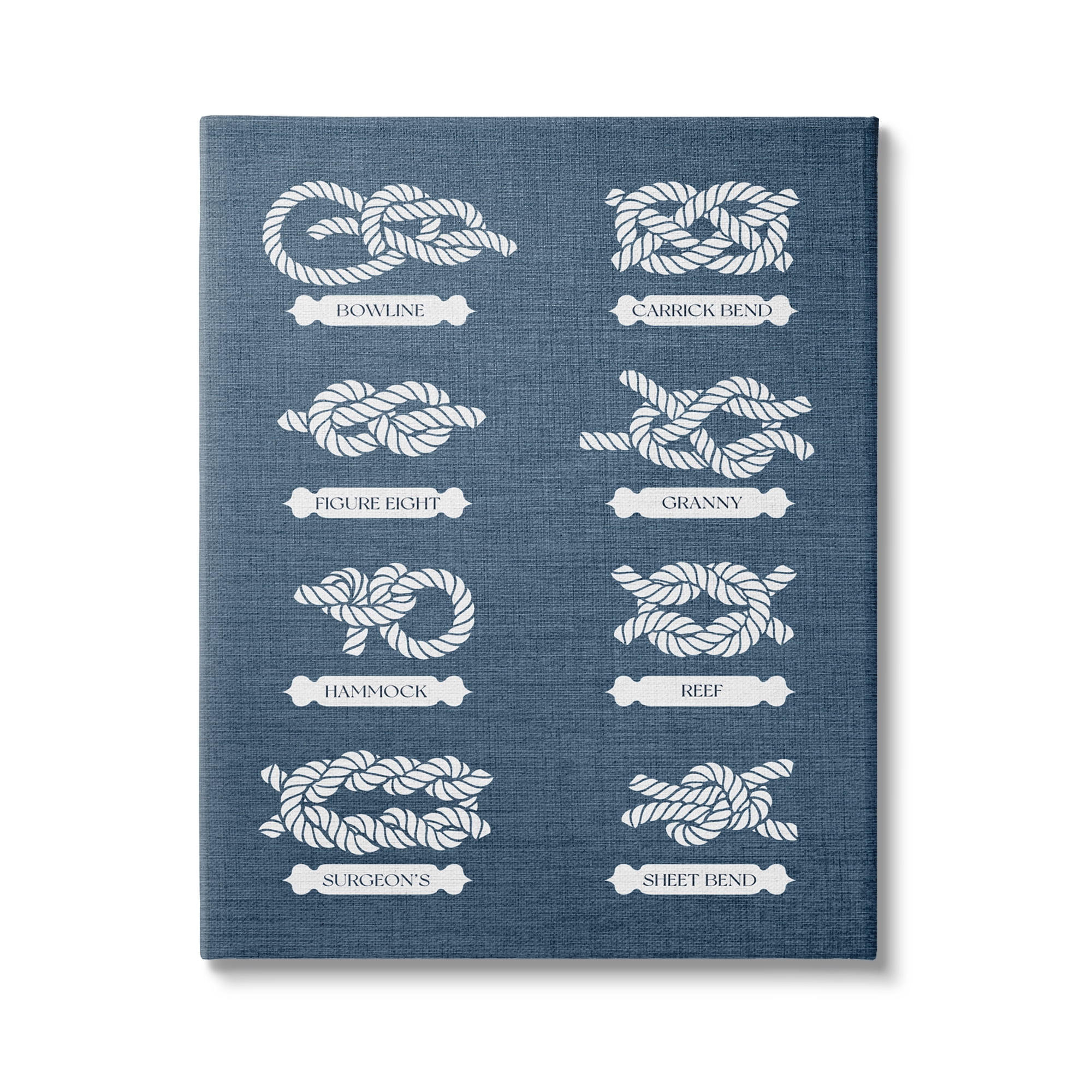 Stupell Industries Maritime Rope Knots Nature Painting Gallery Wrapped Canvas Art Print Wall Art, 30 x 40