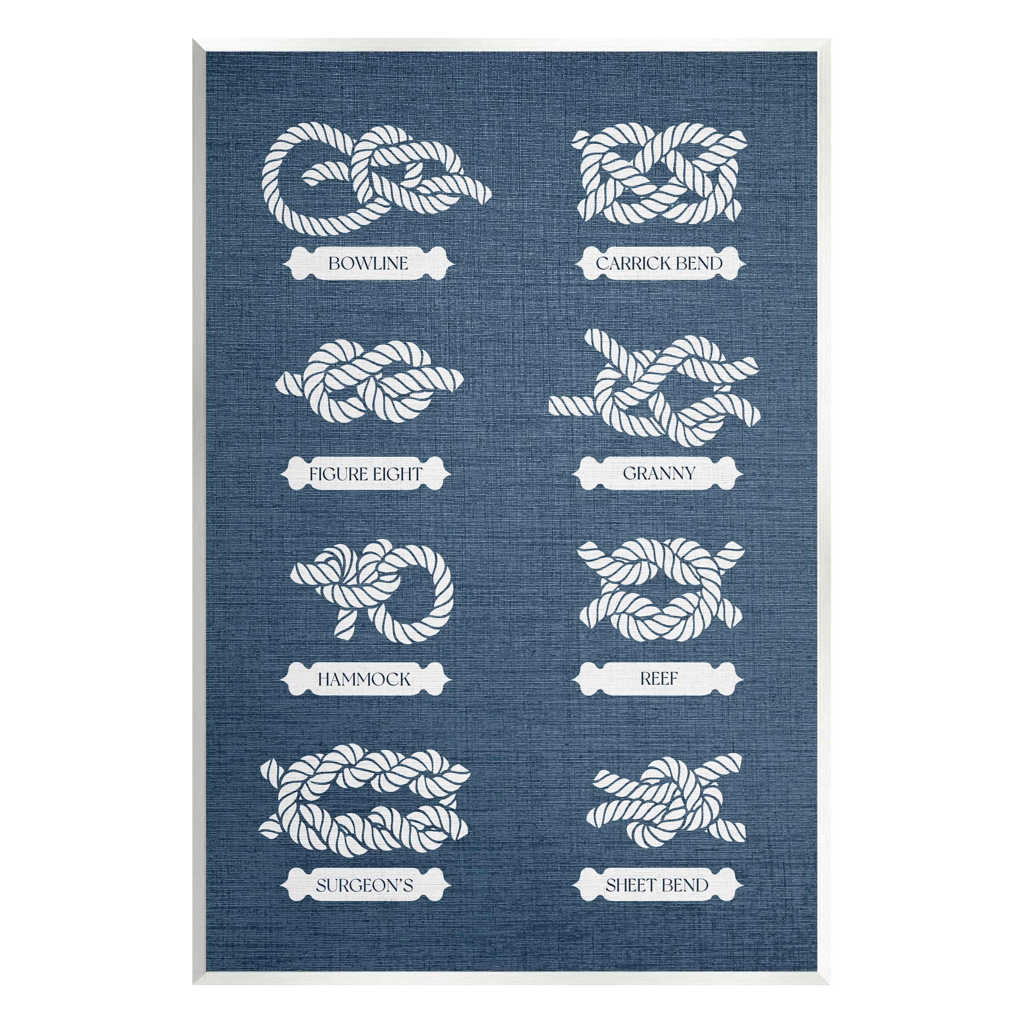 Stupell Industries Maritime Rope Knots Nature Painting Unframed Art Print Wall Art, 13 x 19