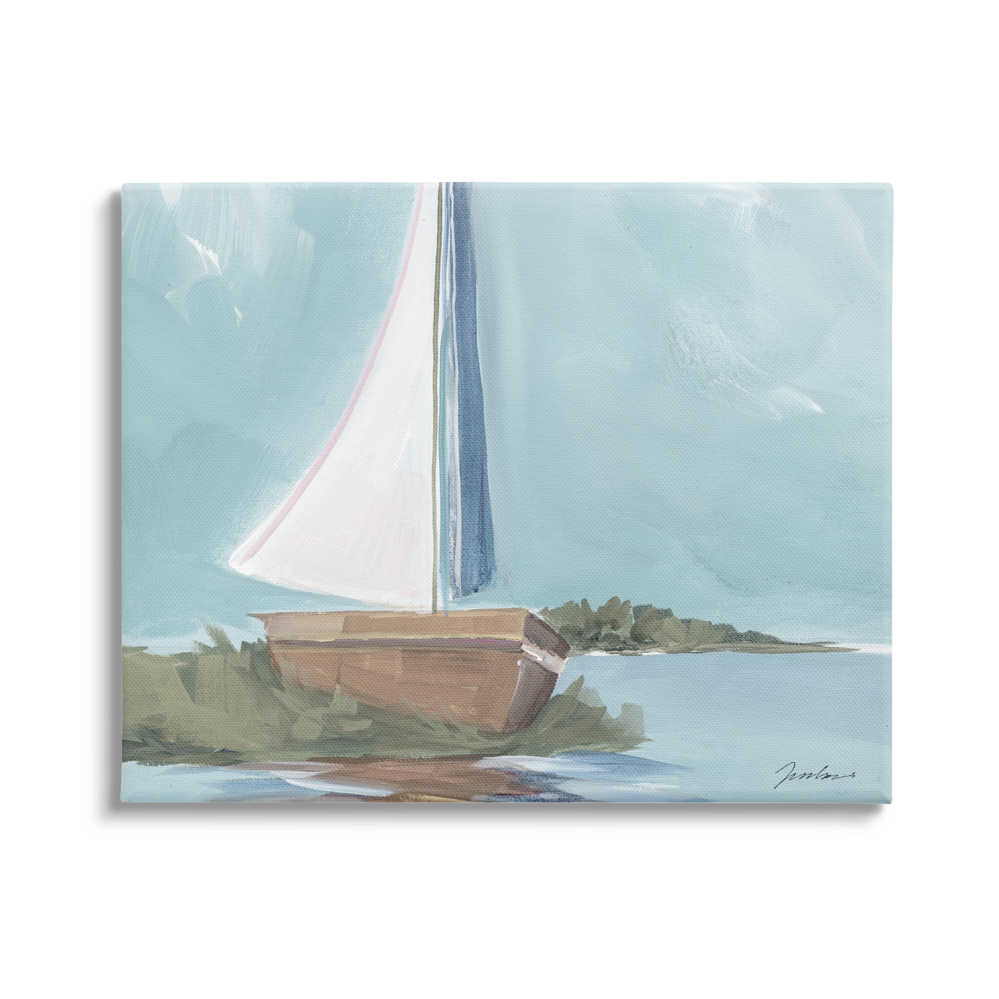 Stupell Industries Maritime Sailboat Scene Transportation Painting Gallery Wrapped Canvas Print Wall Art, 48 x 36