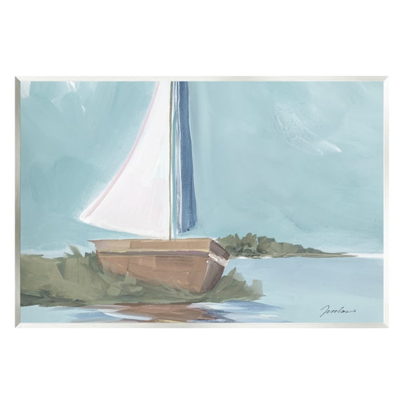 Stupell Industries Maritime Sailboat Scene Transportation Painting Unframed Art Print Wall Art, 15 x 10