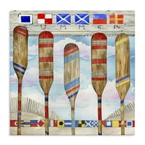 Stupell Industries Maritime Summer Paddles Nautical & Beach Painting Wrapped Canvas Art Print Wall Art, 17 x 17