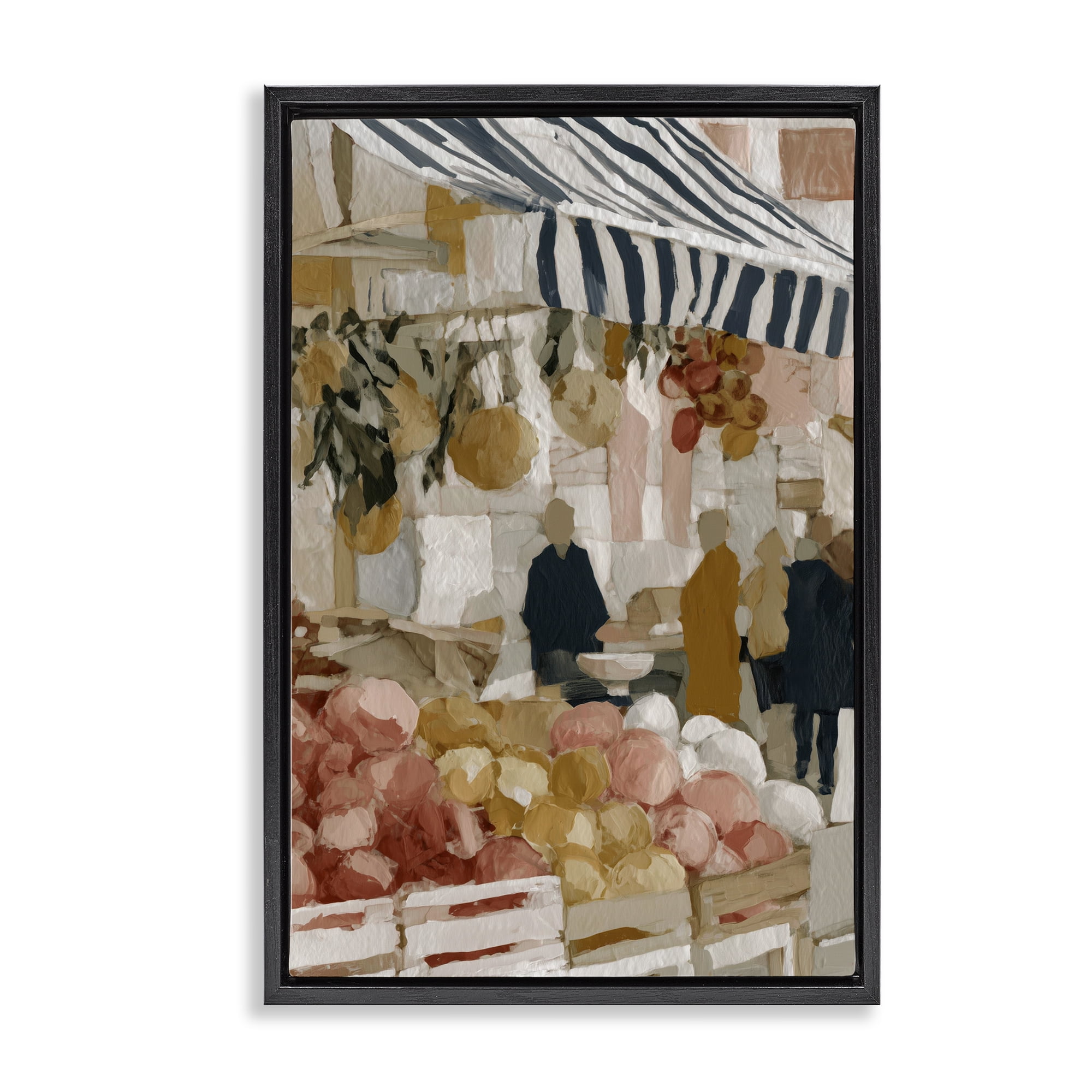 Stupell Industries Market Stall with Fresh Citrus Black Framed Floater Canvas Wall Art, design by Chromatic Storm Studio