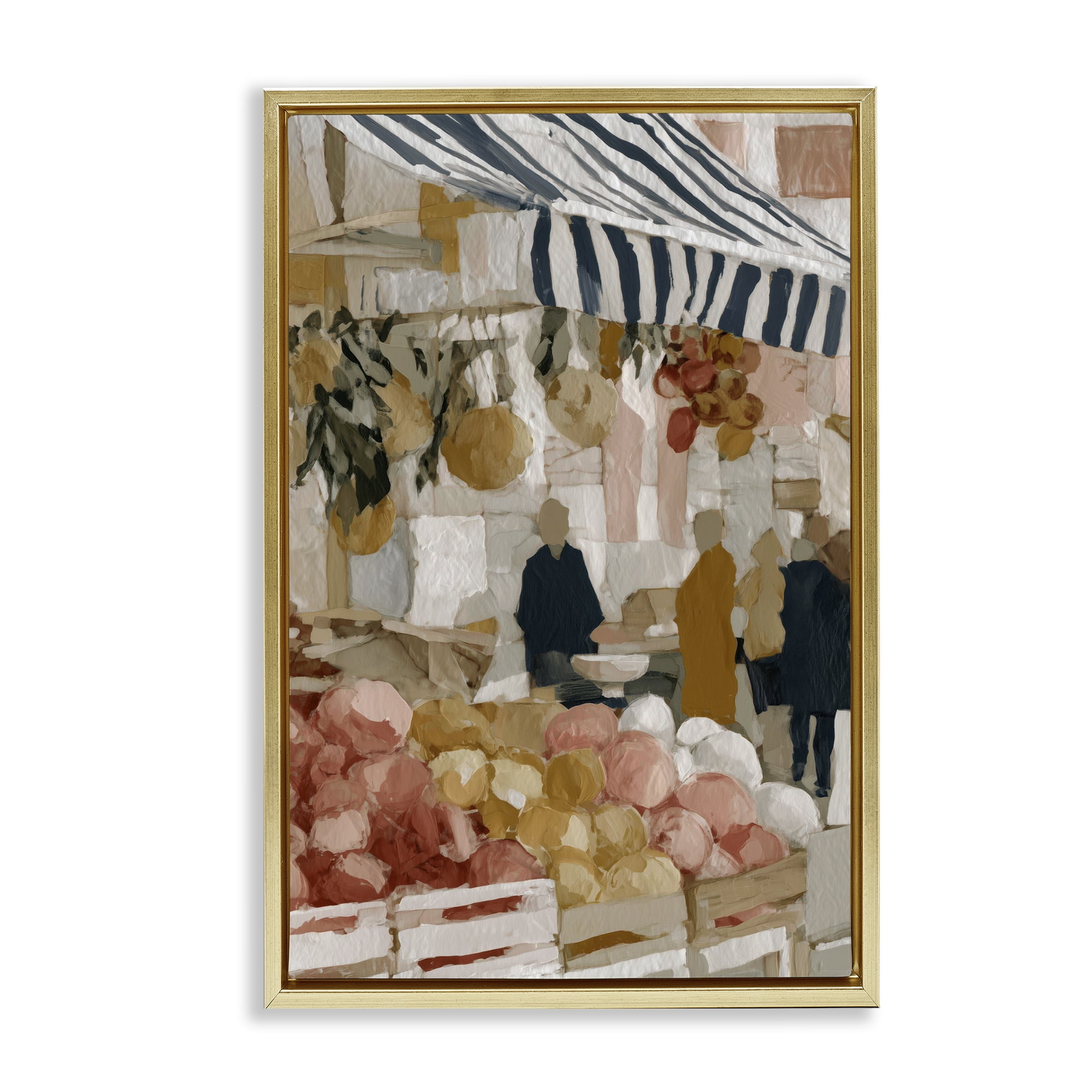 Stupell Industries Market Stall with Fresh Citrus Gold Framed Floater Canvas Wall Art, design by Chromatic Storm Studio