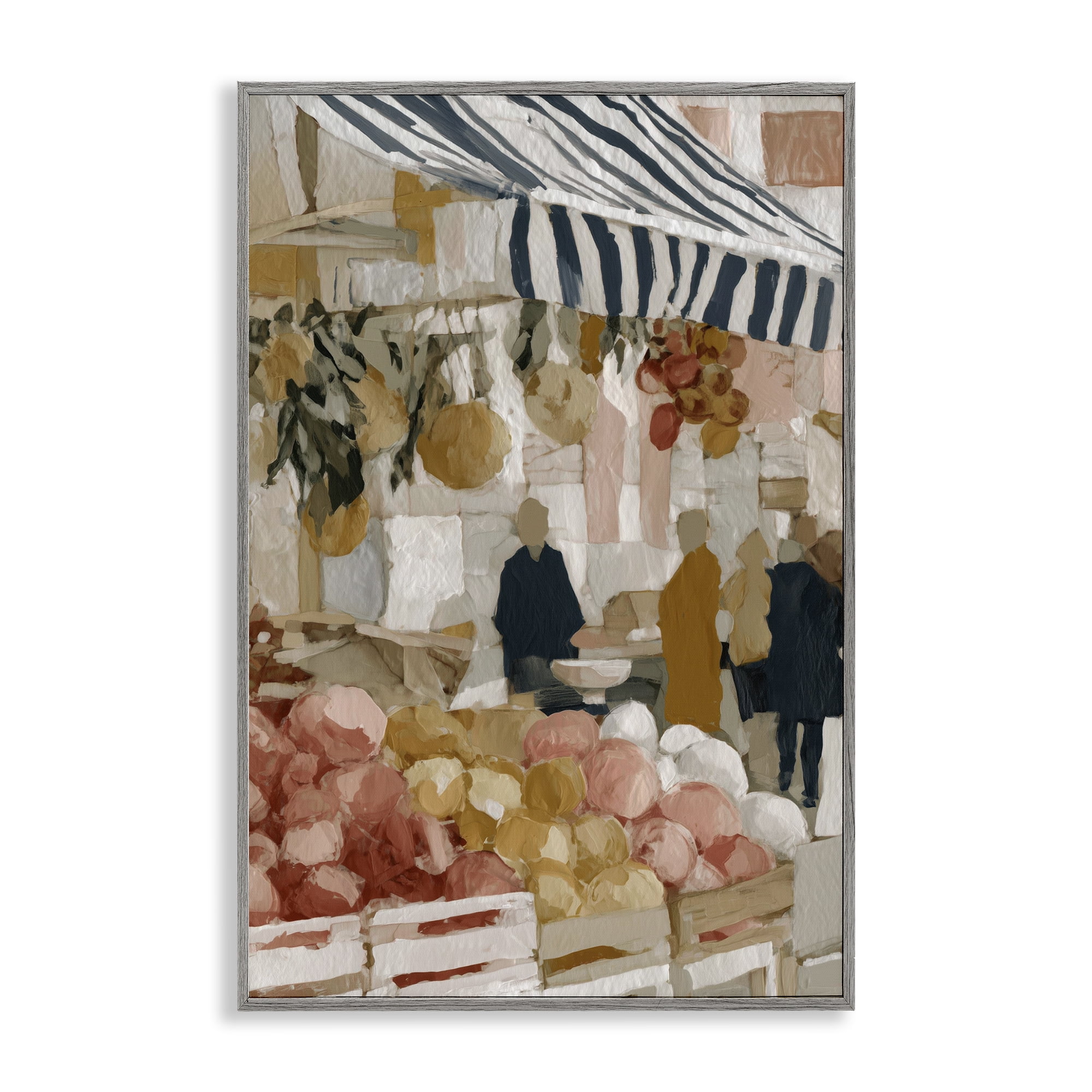 Stupell Industries Market Stall with Fresh Citrus Gray Framed Giclee Art, design by Chromatic Storm Studio