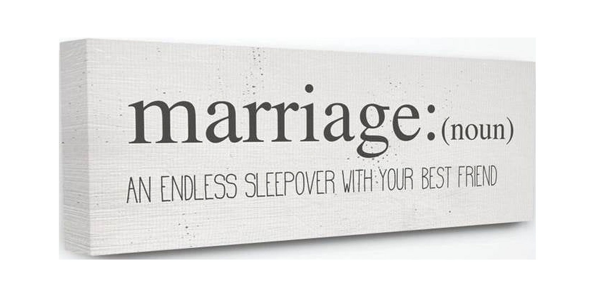 Stupell Industries Marriage Sleepover Friend Funny Family Black and White Word Design Canvas Wall Art by Daphne Polselli